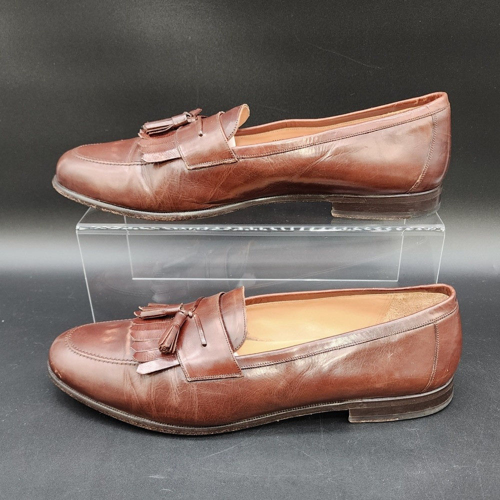 Mezlan 15 M Brown Santander Leather Tassel Kiltie Loafers Mens Spain Dress Shoes